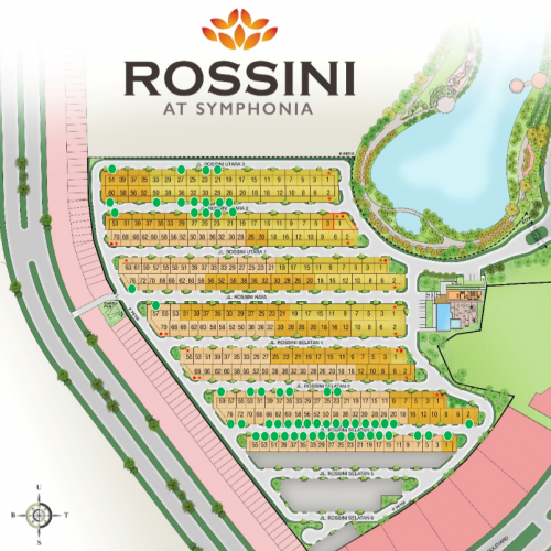 site plan Cluster Rossini di pinggir danau Kawasan terbaru Symphonia